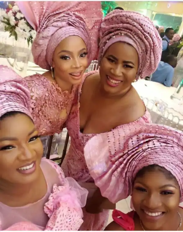 Cute Photos Of Omotola Jalade-Ekeinde, Toke Makinwa And Chigul At A Wedding